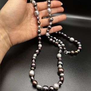 Honora Collection Cultured Pearl Endless Strand Necklace, Black Sterling Silver​